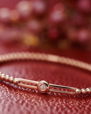 Bracelet or rose et diamant
