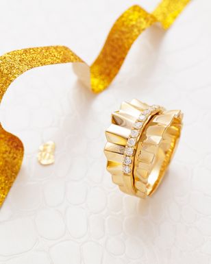 Bague or jaune 18 carats et diamants