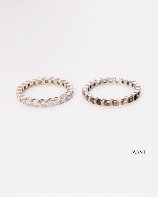 Bague anciennes diamants or blanc avant transformation