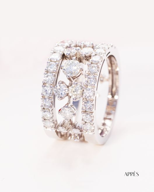 Bague diamants en or blanc après transformation