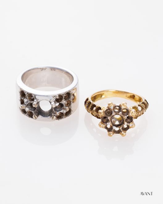 Transformation de 2 bague en diamants or jaune et or blanc