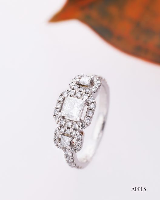 Bague diamants or blanc après transformation
